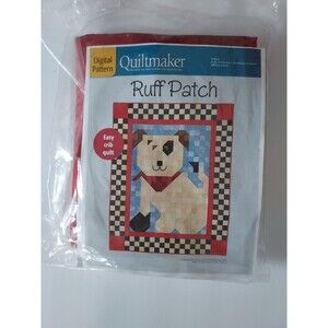 Quiltmaker "Ruff Patch" Dog Pattern and Fabric to Make Throw Or Crib Quilt